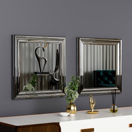 Hanah Home Bale - Silver Set de Espejos (2 Piezas)
